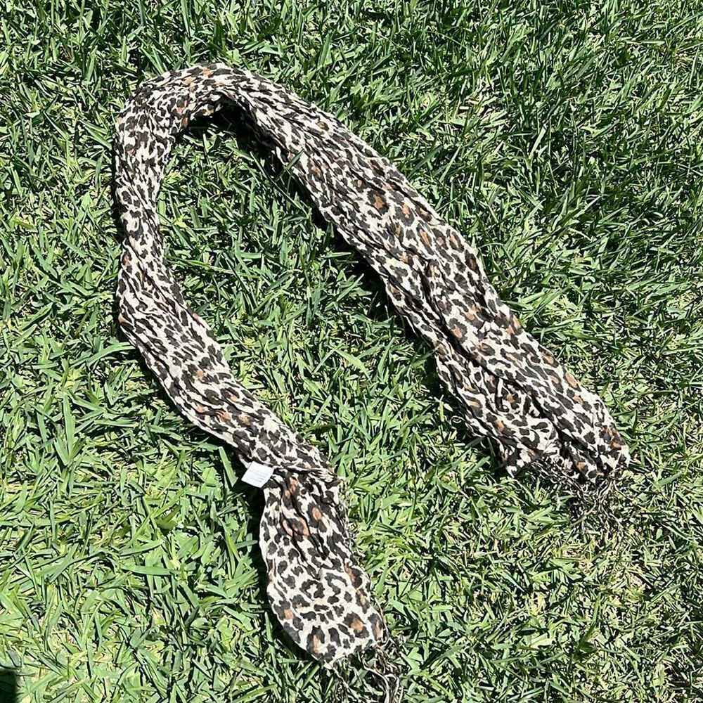 Leopard Silk Scarf - Light Weight Scarf - Fringed Ends - BRAND NEW Leopard Print